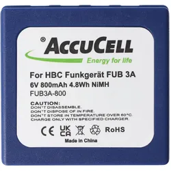 AccuCell Akku für HBC Funkgerät FUB 3A, BA203060, BA222060, Walkie Talkie Zubehör