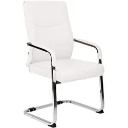CLP Besucherstuhl Hobart - Farbe: weiß, Material: Kunstleder