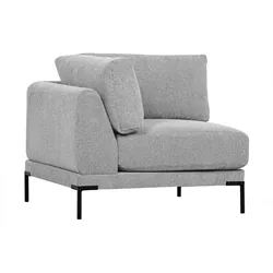 Modulsofa Couple Eck-Element, melierter Stoff, modern, hellgrau, flexibel kombinierbar
