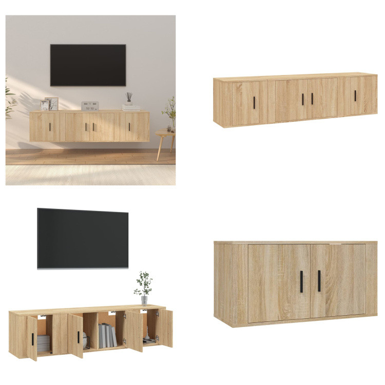 vidaXL 3-delige TV-kast set in Sonoma eikenhout
