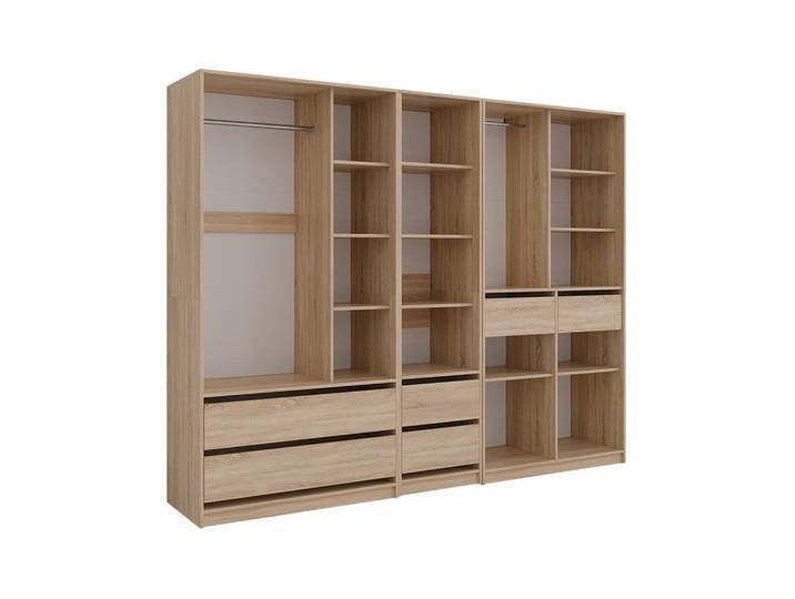 Vicco Kleiderschrank Elmo Sonoma 100 x 200 cm 3er Set, Sonoma Eiche, Rechteckig, 250x200x50 cm, Schlafzimmer, Kleiderschränke