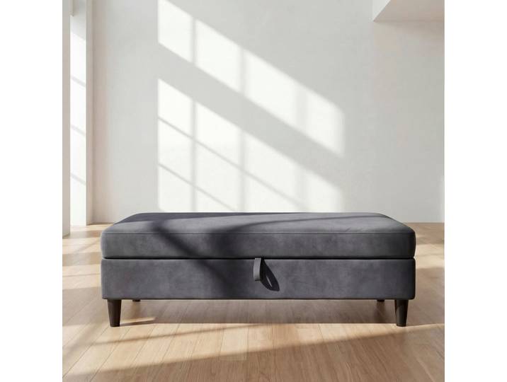 Livetastic Hocker Hannover, Anthrazit, Kunststoff, Uni, rechteckig, 130x43x69 cm, Stauraum, Wohnzimmer, Hocker, Sitzhocker