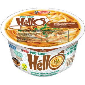 Acecook Fertiggericht Pho Soup Hello, Reisnudelsuppe mit Rindergeschmack,je 70g,12 Stück