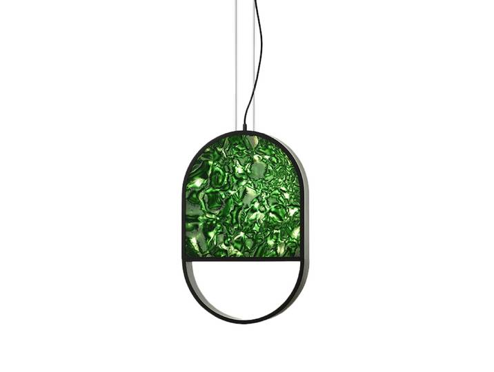BROKIS lampe à suspension GEOMETRIC OVAL 2/3 TOP (avec variateur - verre et métal)