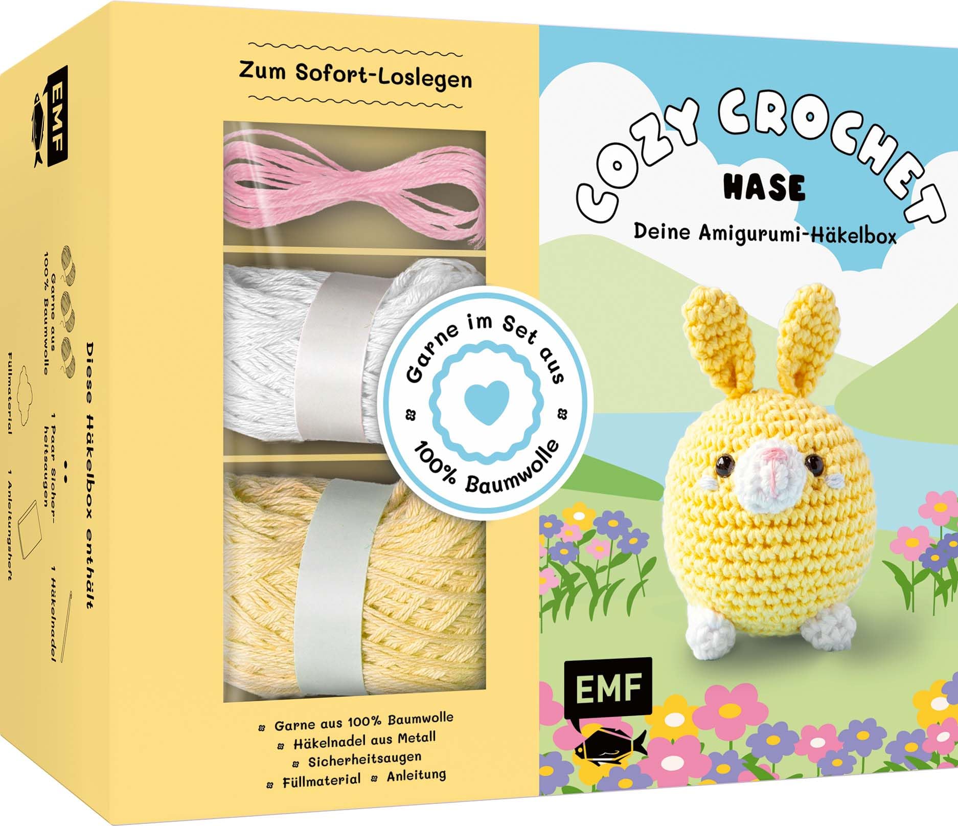 Annick Ly - Cozy Crochet – Deine Amigurumi-Häkelbox: Hase: Mit Anleitungs-Booklet und allen Materialien: Garn (100% Baumwolle, 3 Farben), Häkelnadel, Füllwatte, Sicherheitsaugen. Für deine kreative Me-Time! - Preis vom 05.10.2026 03:47:11 h