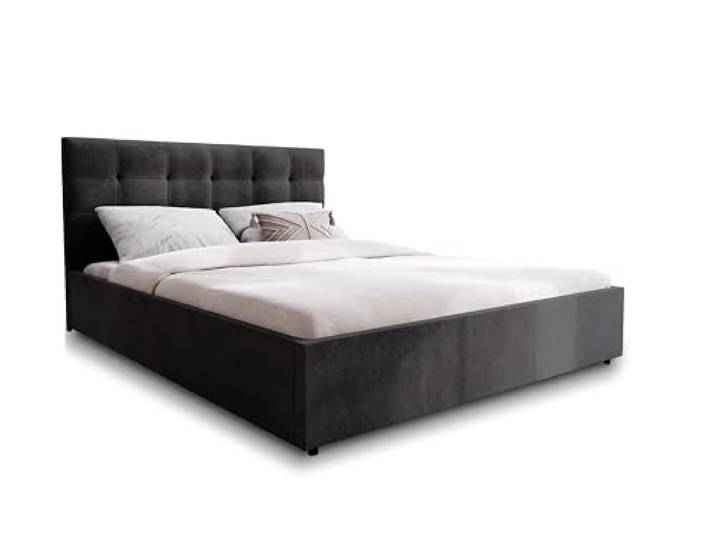 Masseno Polsterbett APE 140x200 cm, Doppelbett, Bettkasten, Stauraum, Lattenrost Und Kopfteil - Schwarz, Cosmic 100