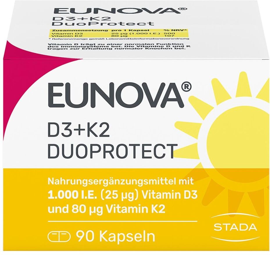 Eunova DuoProtect Vitamin D3+K2 1000IE/80UG
