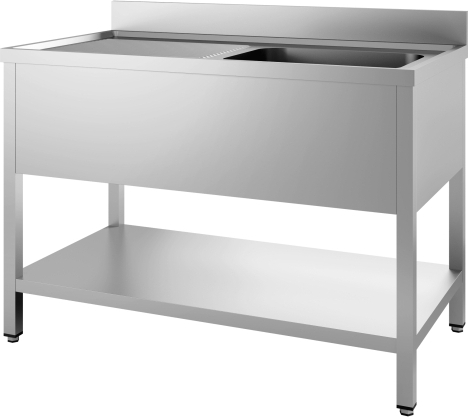 CHEFGASTRO 700 Spültisch Grundboden abmontierbar 1 Rechts 1400 BxTxH 1400x700x850mm