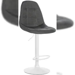 Décoshop26 - Barhocker/Hochstuhl x1 dunkelgrauer Stoffsitz weißes Metallgestell 10_0005614 10_0005614