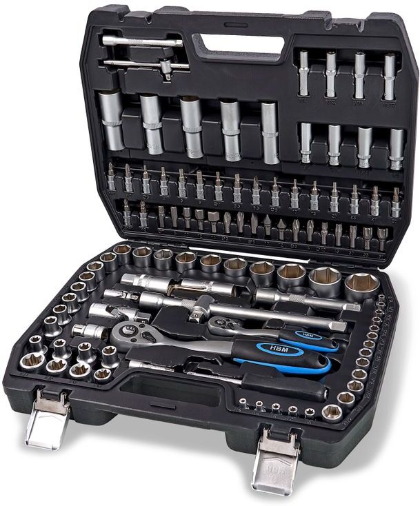 HBM Lot de 108 coffrets de douilles professionnelles taille en pouces