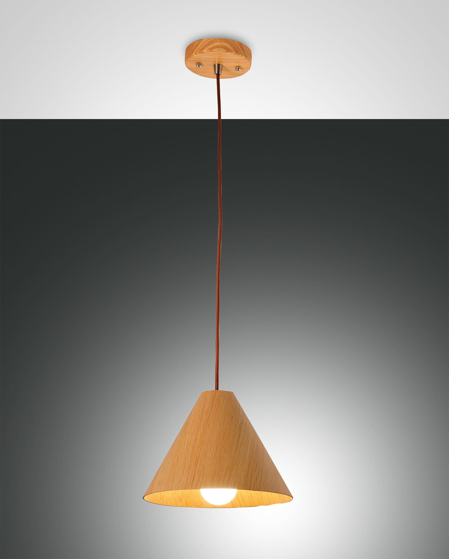 Fabas Luce Pendelleuchte ESINO 25cm Eiche 3630-40-215 8019282518952
