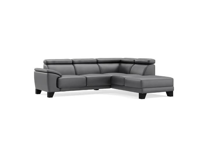 Ecksofa Lynn 2.0, Johann Jakob, kat. d, life line grey, Leder
