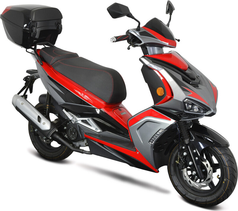 Motorroller Striker 50ccm 45km/h Euro 5, rot mit Top Case GT Union