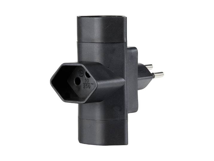 Schönenberger Abzweigstecker 3xT13, schwarz