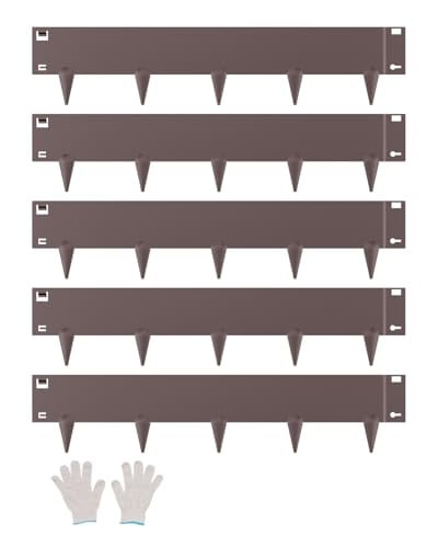 VEVOR Gazonrand 5-delige set van roestvrij metaal, Bruin, B/D/H: 99 x 20,7 x 0,15 cm