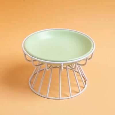 Uplift Treasures Raised Ceramic Anti Spill Cat Bowl green