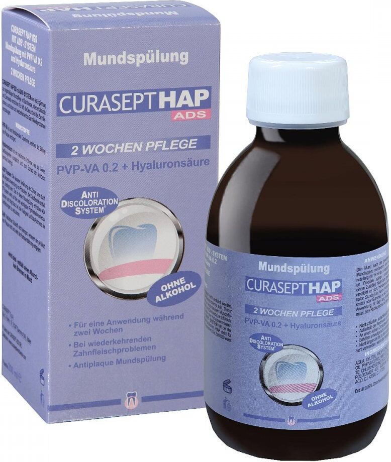 Curasept HAP020 PVP-VA 0,20+Hyaluron Mundspülung 2 Wochenpflege