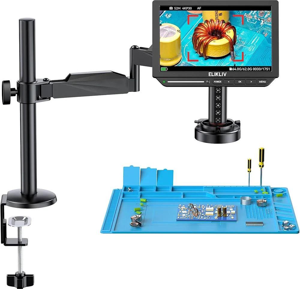 Digitalmikroskop, Autofokus, 4K Videoauflösung, 10,1-Zoll IPS-Bildschirm, EM4K-AF, 2000X