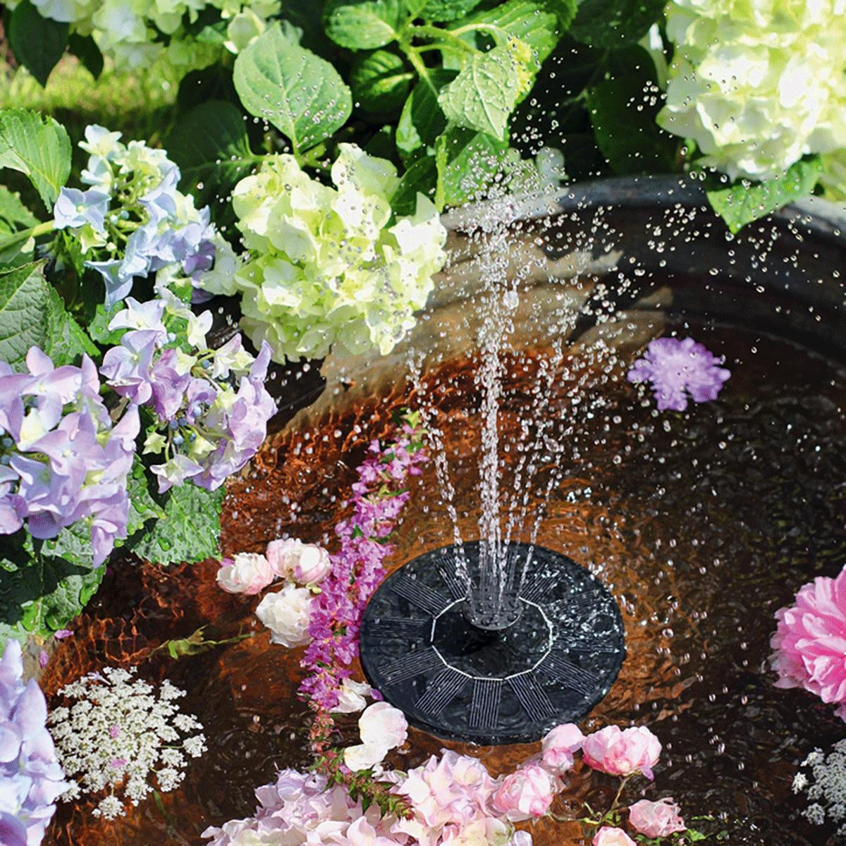Moses Drijvende zonnepomp voor fontein met 5 verschillende waterstromen voor tuin, terras of vijver