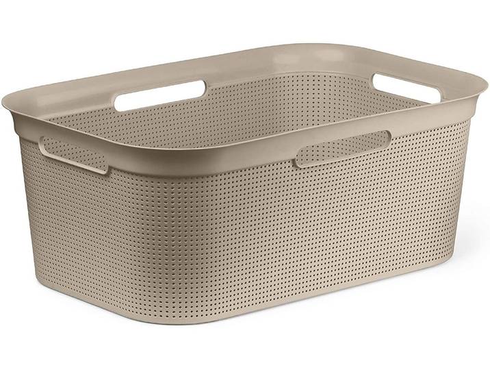 Wäschekorb ROTHO Brisen 41 l , beige, B:59,6cm H:23,2cm T:39,6cm, Polypropylen, Wäschesammler, Wäschekorb