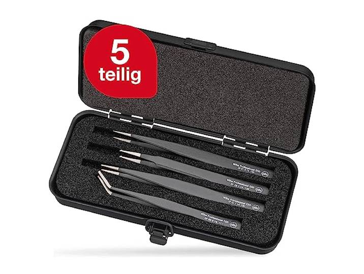 Wiha Set SMD Professional ESD-pincetten in een assortiment van 5 stuks inclusief doos (32349)