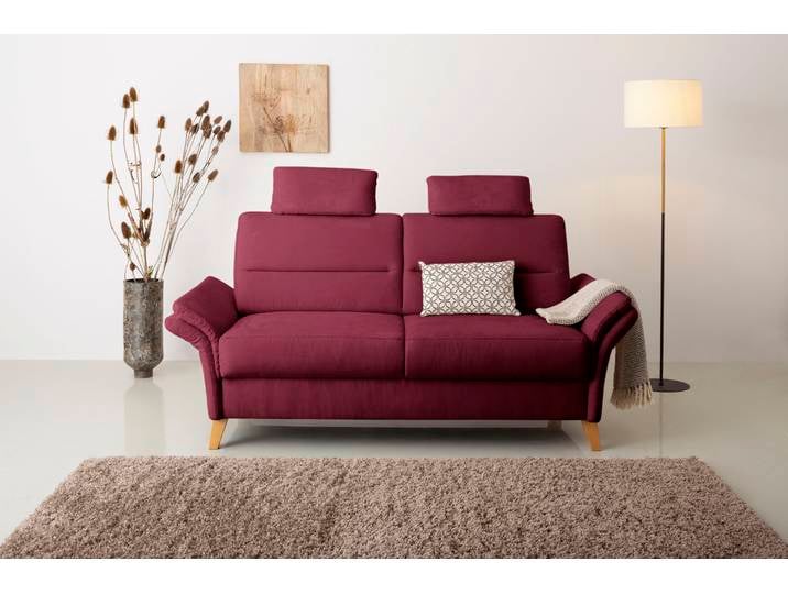 3-Sitzer, 186x90 cm, Mikrofasermaterial, Bordeaux, Federkern-Polsterung, Klassisch, Home-affaire