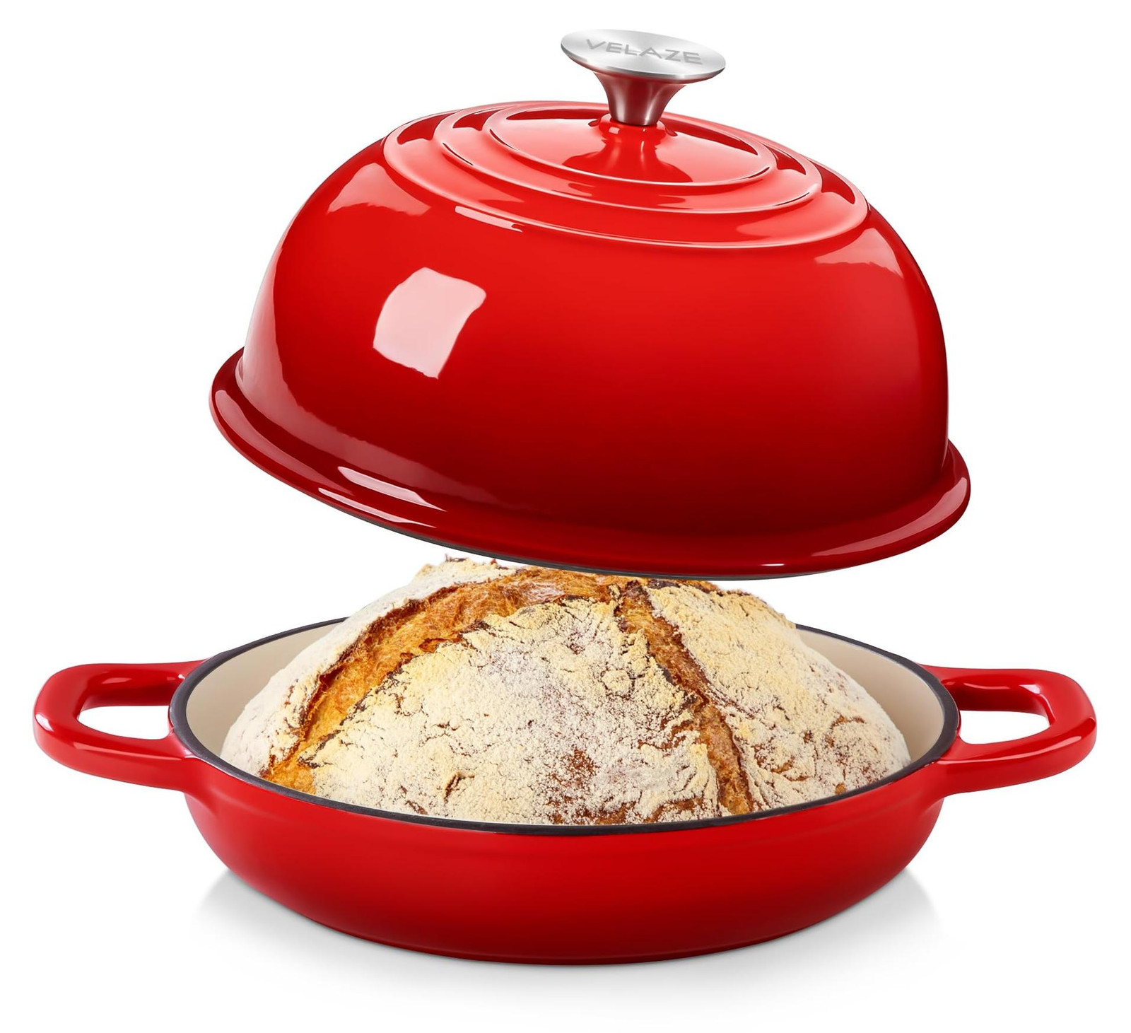 Dripio Geëmailleerde Gietijzeren Broodvorm, Rood, 5 liter, 24,2 cm