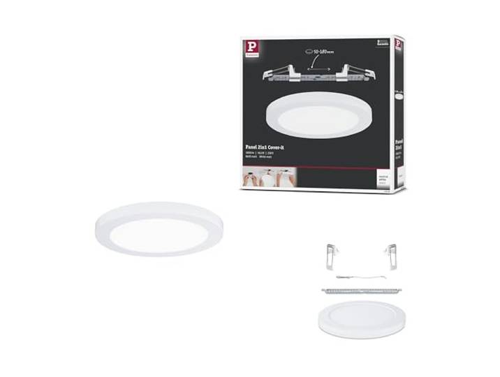 Paulmann 95389 LED Panel 2in1 Cover-it 225mm Neutralwhite rund incl. 1x16\,5 Watt Ceiling light white matt Deckenlampe Kunststoff Wohnzimmerlampe 4000 K