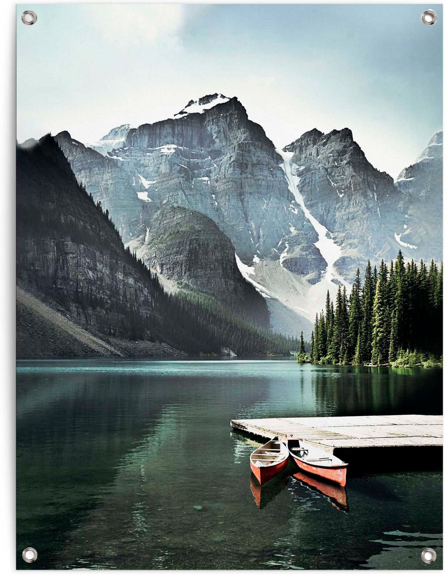 Reinders! Poster REINDERS "Lake Moraine", grün (farbe bild(er): grün), B:60cm H:80cm T:0,1cm, Leinwand, Bilder, Poster