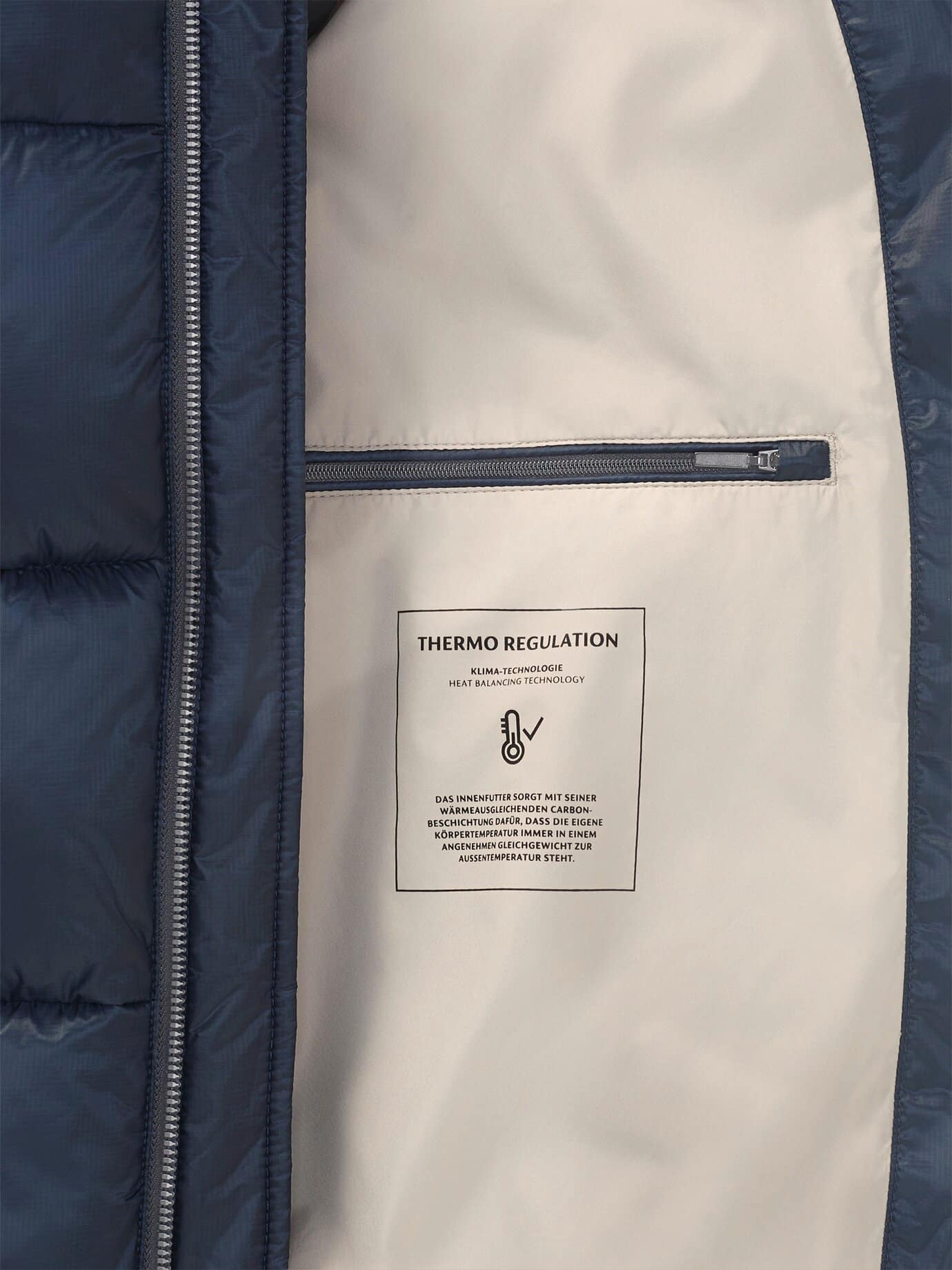 Walbusch Leichte Steppjacke mit Thermozone, normale Größen#untersetzte Größen, Farbe Blau, 25, wärmende Thermozonen sehr leicht Herren