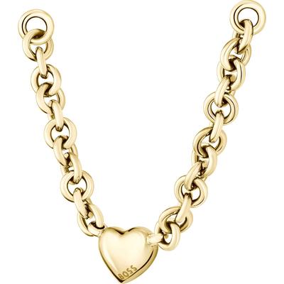 Kette mit Anhänger BOSS "HONEY LOVE", gold (gelbgoldfarben), Halsketten, Damen, Edelstahl, L: 43 B: 12mm, B:12mm