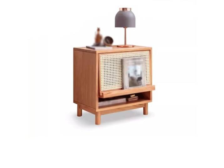YCCHAH Sofatisch Massivholz Rattan Beistelltisch Wohnzimmer Kleiner Tisch Sofa Nordic Schlafzimmer Aufbewahrung Nachttisch Wohnzimmer-Beistelltisch(B)