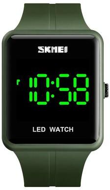 Everyday Crate SKMEI 1541 LED Digital Watch Waterproof Couple Watch With Silicone Strap green
