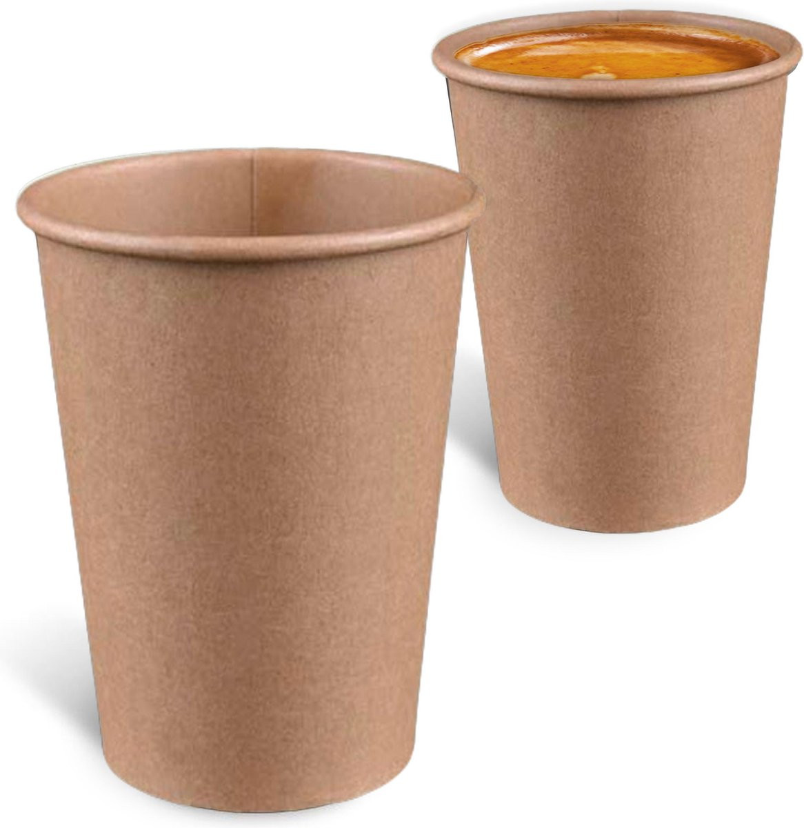 Bruine kartonnen koffiebeker 180 ml zonder deksel - 300 stuks