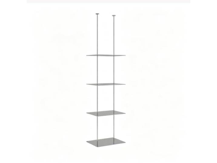Deckenregal Schweberegale aus Eisen Weinregal Deckenaufbewahrungsregal Deckenregal für Bar, Schlafzimmer oder Küche – Pflanzenständer(Silver,4-Tier/40x25x155cm)