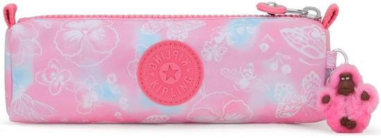 Roze pennenetui van textiel met ritssluiting