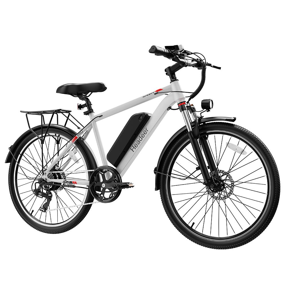BK1350 City-E-Bike für Erwachsene, 48V 15Ah Akku, Scheibenbremsen vorne und hinten, gefederte Gabel vorne, Reichweite 90 km, weiß