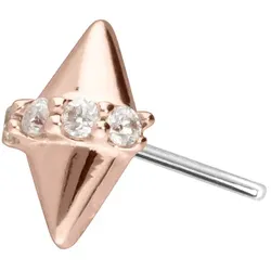 14 Karat Gold Aufsatz mit Titan Push Pin MOISSANIT + 2 SPITZEN