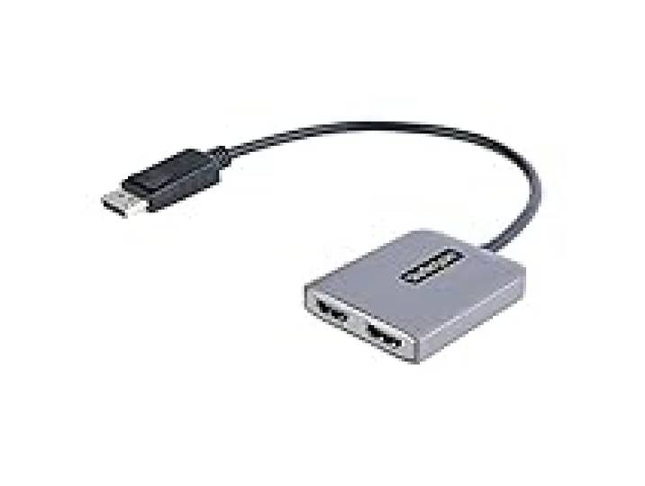 StarTech.com Hub DisplayPort vers HDMI Double - 4K 60Hz - Convertisseur DP Mâle vers HDMI Femelle - Splitter avec Câble de 30cm (MST14DP122HD)