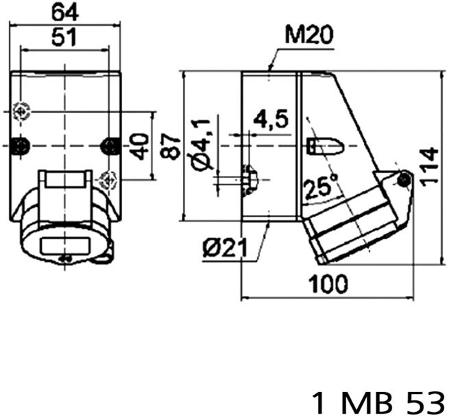 BALS Prise murale 16A 3p 230V 6h IP44 119 (119)