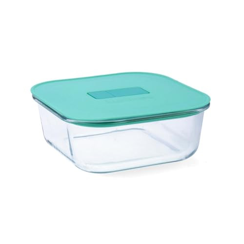 Luminarc Joy luchtdichte glazen container, tweekleurig, 110 cl, B: 17 cm, D: 17 cm, H: 7 cm