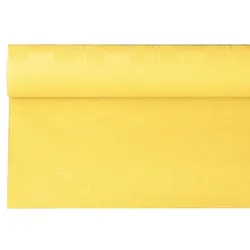 Papstar 12 Rollen Papiertischtuch mit Damastprägung 6 m x 1,2 m gelb