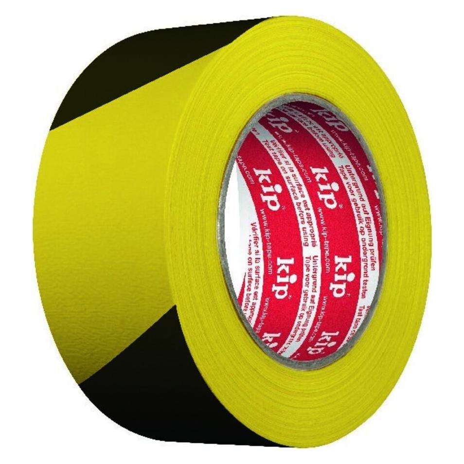 Kip 3824 Gewebe-Warnband gelb/schwarz 48mmx33m (48 mm) (75636100)