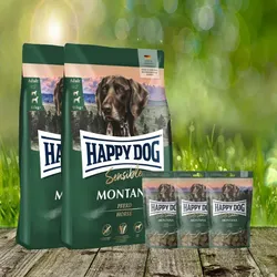 Happy Dog Supreme Montana 2 x 10 kg + 3 x 100 g. Happy Dog Soft Snack Montana