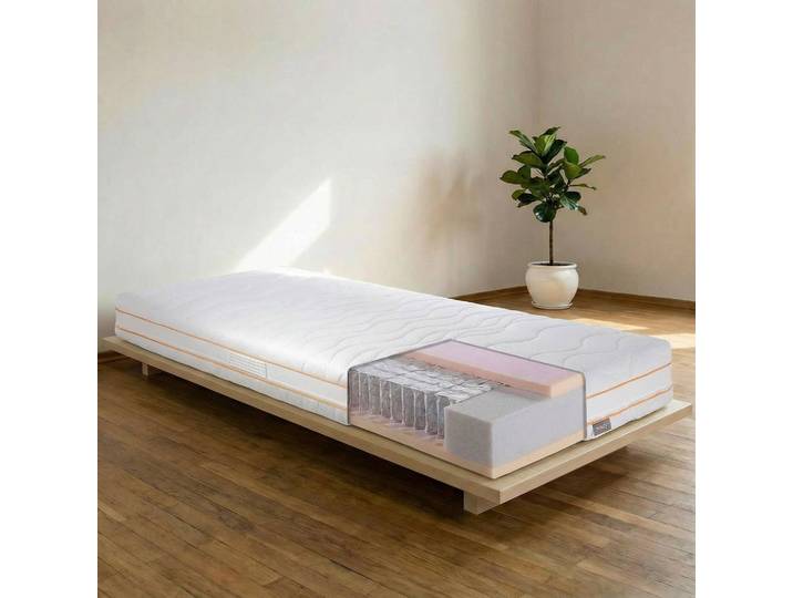 7- Zonen Micro-Matratze 120 x 200cm Webstoff Weiß