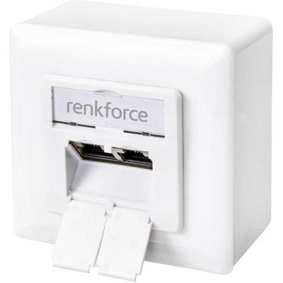 Renkforce Netzwerkdose Aufputz CAT 6 2 Port Reinweiß