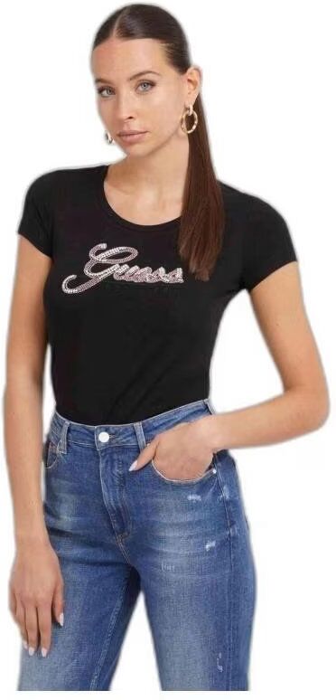 Guess Camiseta Glossy Logo Negro L Mujer