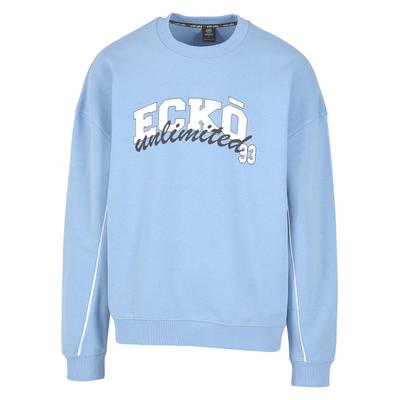 Sweater ECKO UNLTD. "Ecko Unltd. Pullover Skyhook", Herren, Gr. 4XL, blau (aquarius), 80% Baumwolle, 20% Polyester, Rundhals, Sweatshirts Sweater