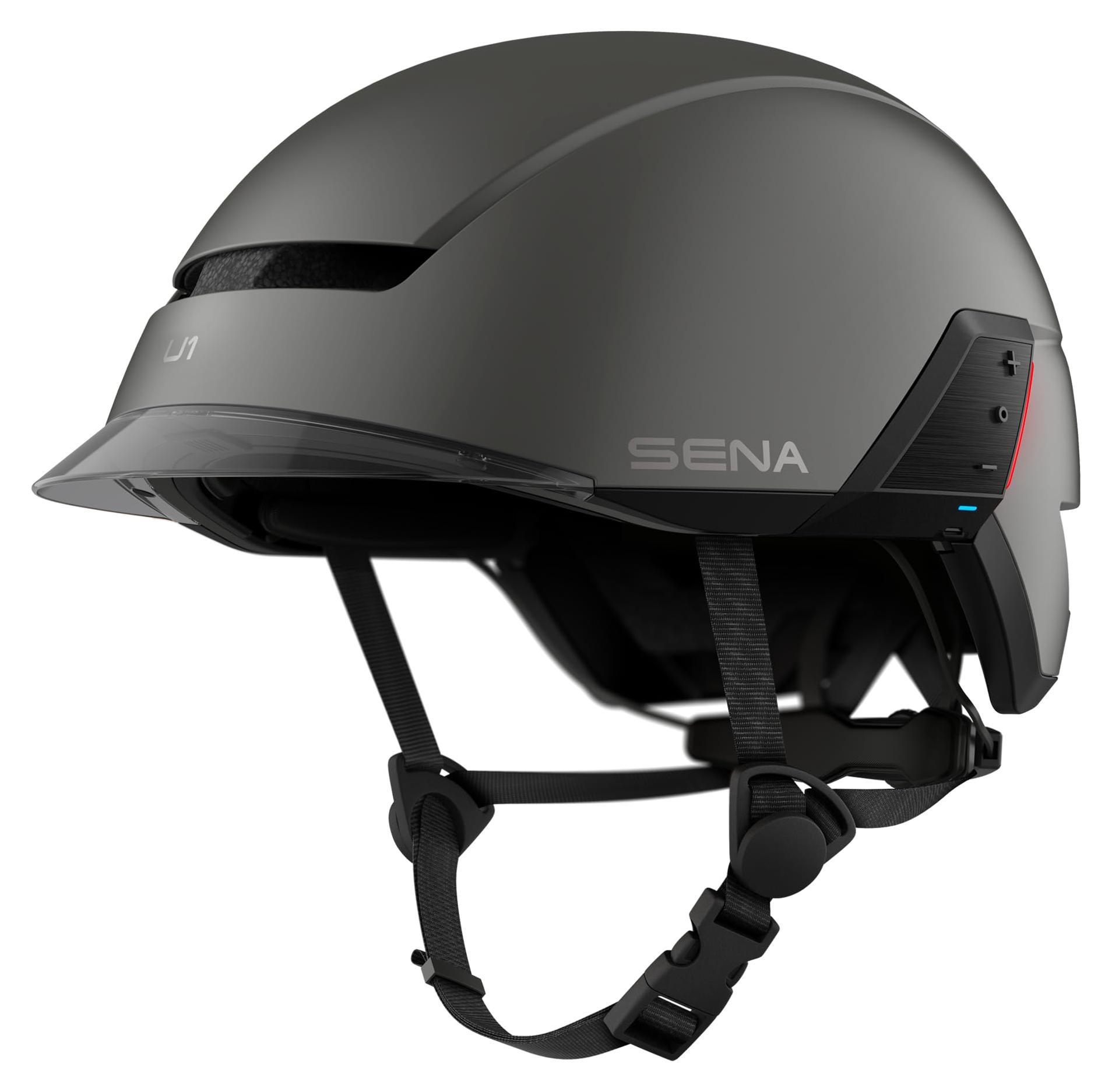 Sena U1 E-Bike Smart Fahrradhelm mit Mesh 3.0 Intercom (Mattgrau, L)