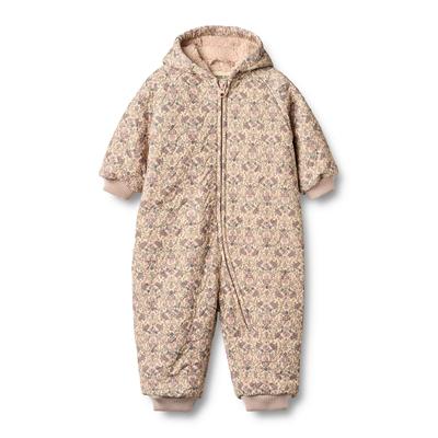 Schneeoverall WHEAT "Thermo Suit Krammo", Jungen, Gr. 92, N-Gr, beige (mellow peach tapestry), Web, Obermaterial: 100% Polyester, gemustert, figurbetont knöchellang, Overalls, wasserdicht, mit Reflektoren
